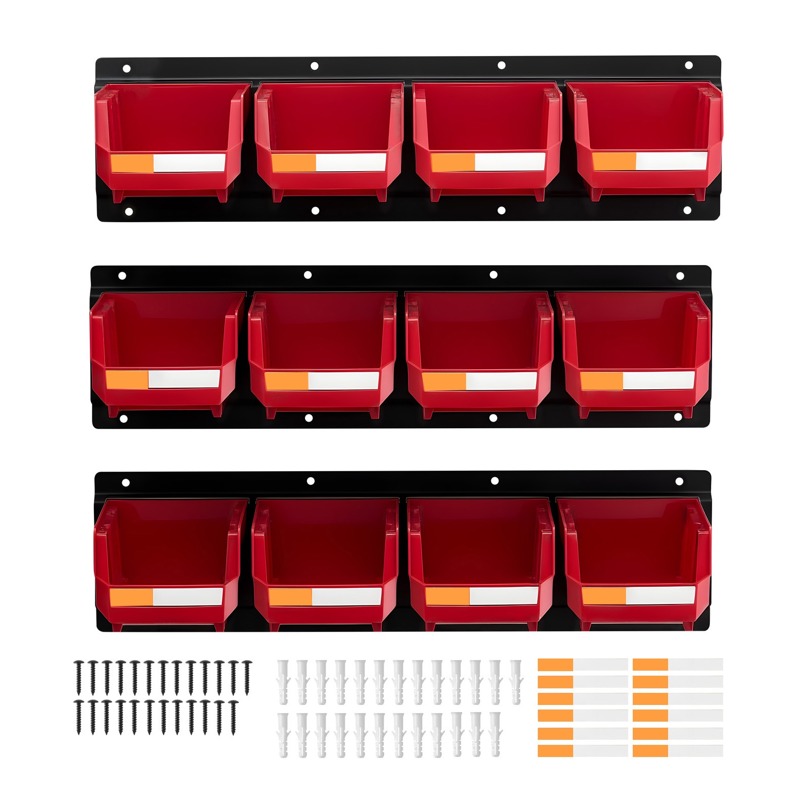 Wall Mounted Storage Bins With Metal Rails For Hardware Tools_voghion.com